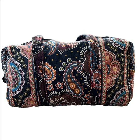 Vera Bradley Retired Paisley Printed Purse ID Coin Purse Black - Picture 3 of 11